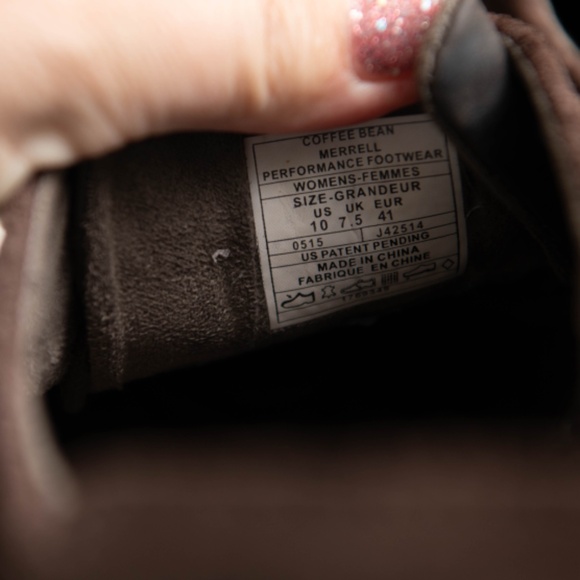 Merrell Ashland Tie Brown Leather Lace Up Low Top Flats Women’s 10 - Picture 5 of 7